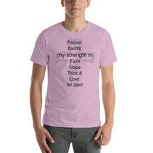 Load image into Gallery viewer, What Prayer builds Unisex Tshirt
