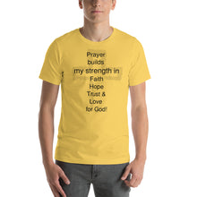 Load image into Gallery viewer, What Prayer builds Unisex Tshirt
